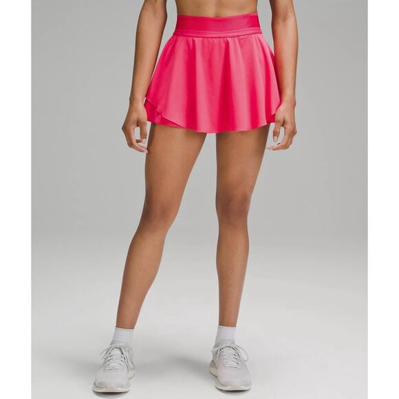 Lululemon Womens Court Rival High Rise Skirt size 4 Lip Gloss Hot Pink Skort - Picture 1 of 12